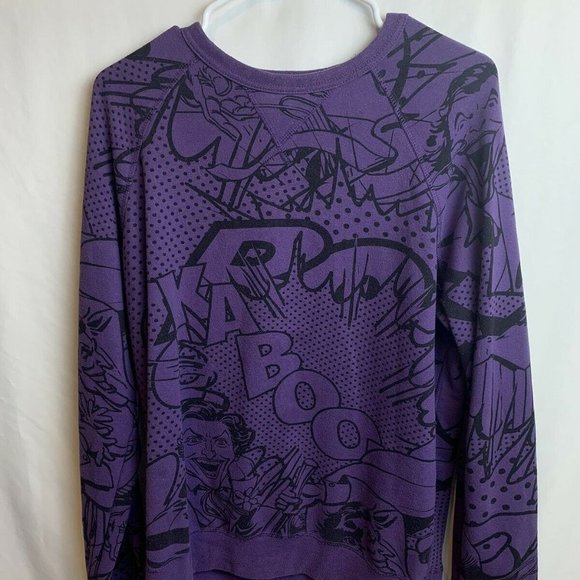 Batman Mens Purple Pullover Sweatshirt Size Medium - Picture 2 of 5